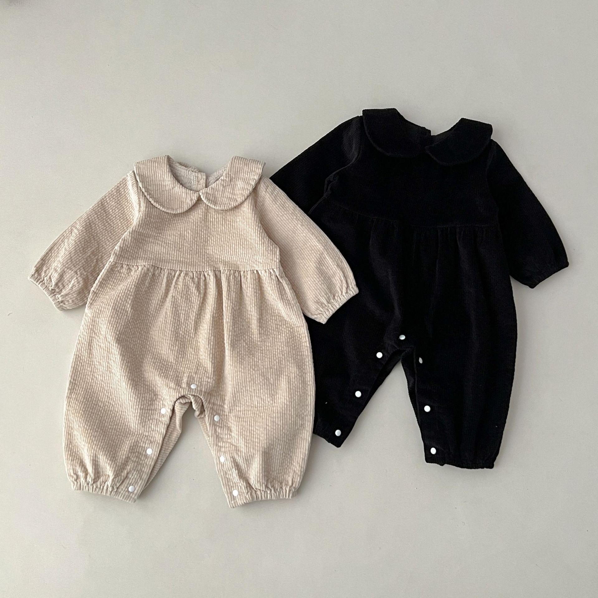 Kids Outdoor Jumpsuit - Children Autumn Corduroy Outdoor Solid Long