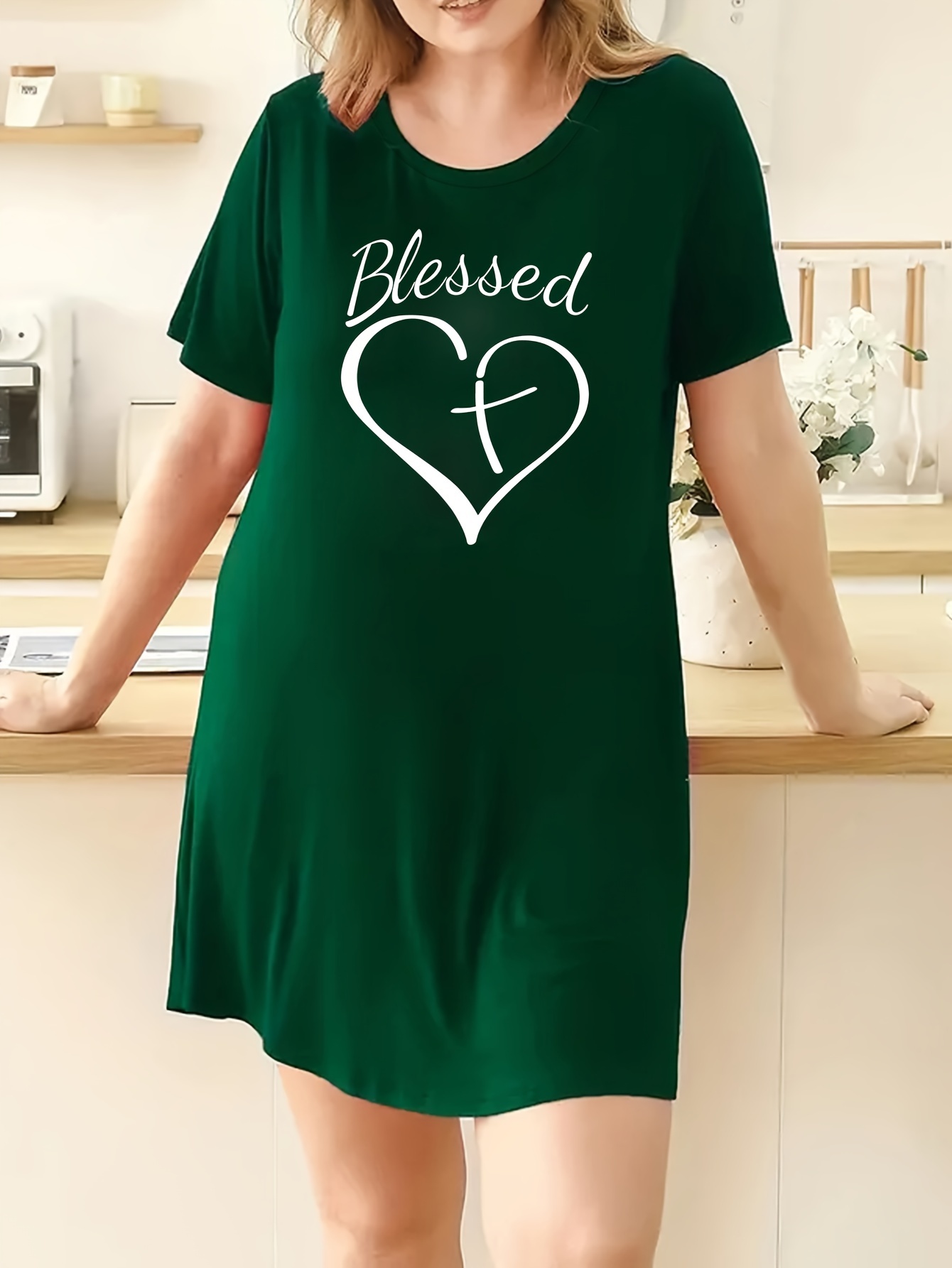 Mini Trampoline Spring - Women's Loose Homewear Plus Size Nightgown