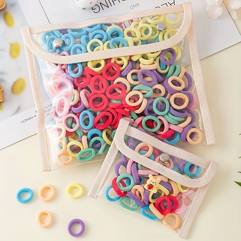 Kids Outdoor Activity Set - 100pcs/set Elastic Colorful Hair Loops Ponytail