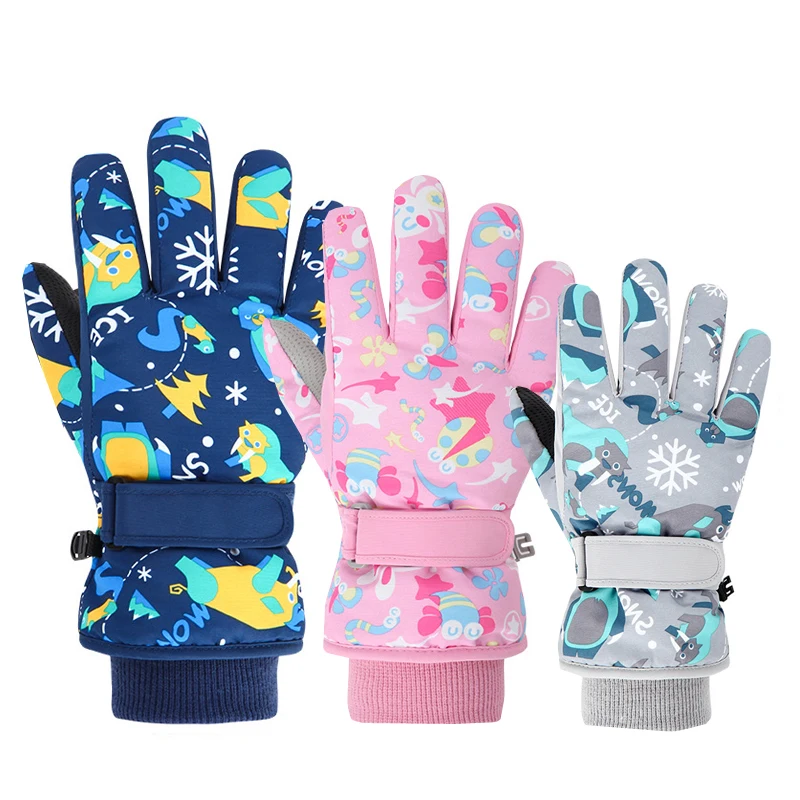 Kids Outdoor Gloves - Winter Children Ski Gloves Thicken Waterproof