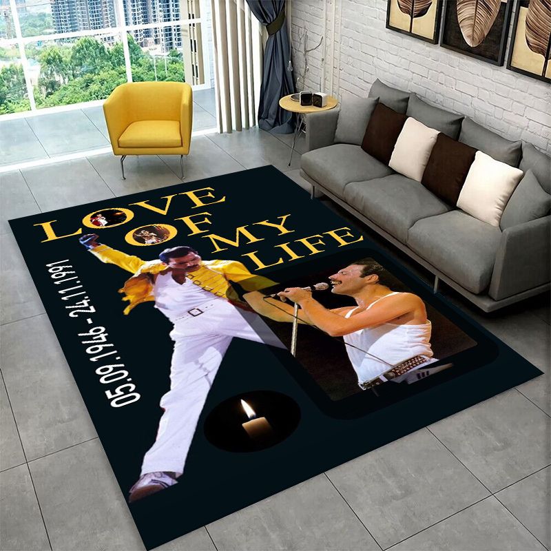 Q Kids Outdoor - Retro Q-Queen Band Non-Slip Area Rug
