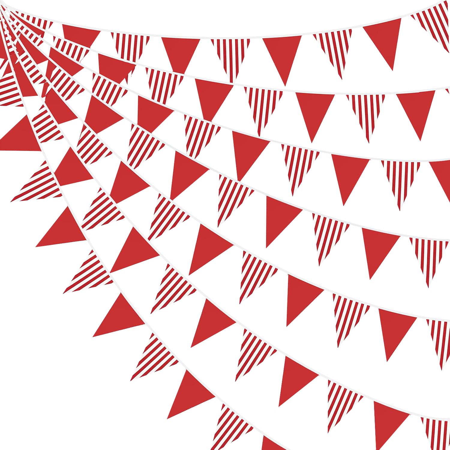 Q Kids Outdoor - 10M Red And White Triangle Flag