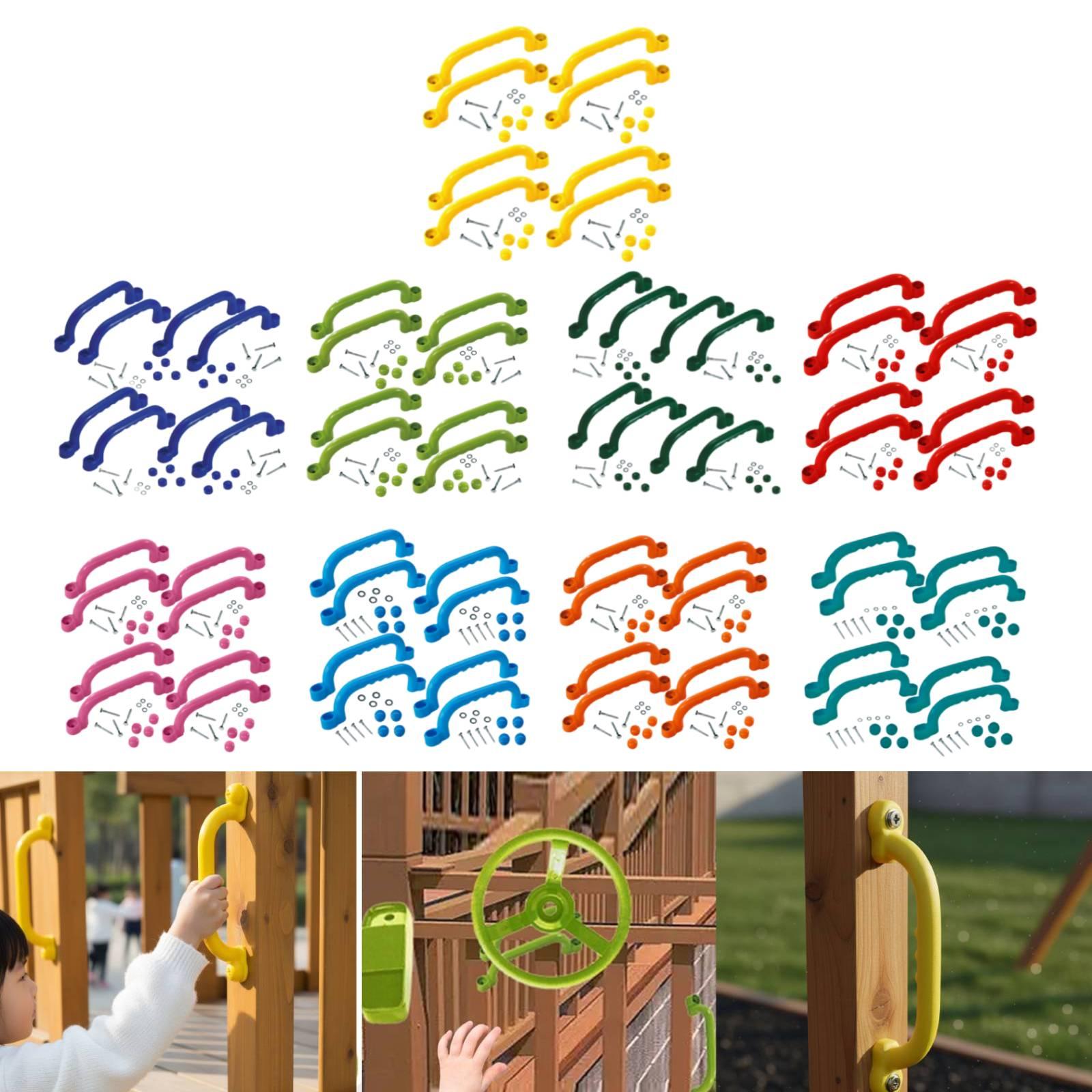 Kids Outdoor Frame - 8Pcs Climbing Frame Handles Easy Installation