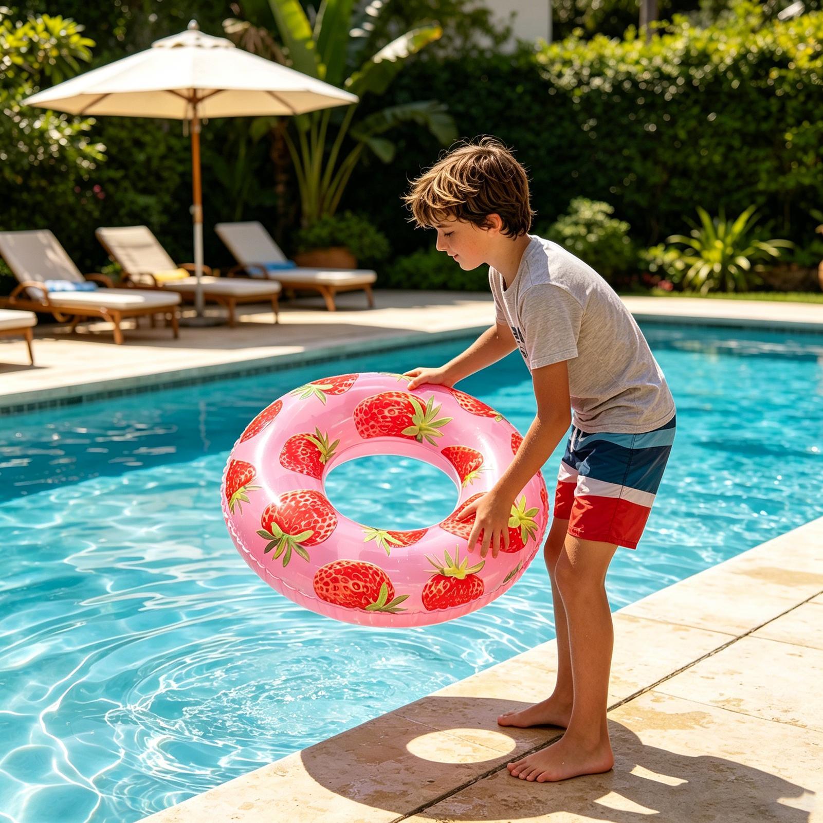 Kids Outdoor Water Park - Inflatable Tube Fruit Pattern Blow Up