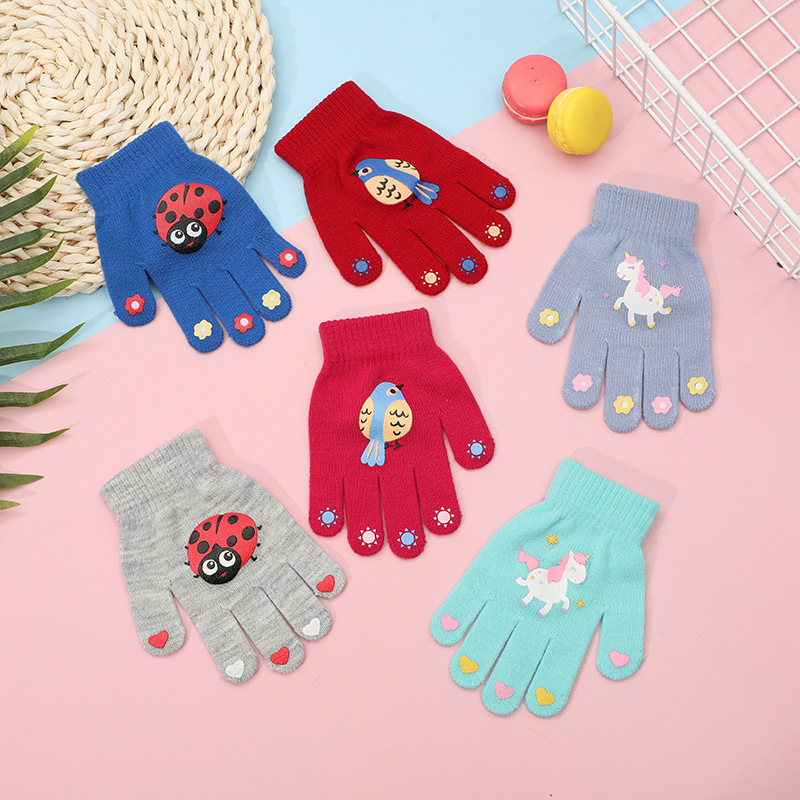 Kids Outdoor Gloves - 3-8 Years Kids Cartoon Gloves Cute