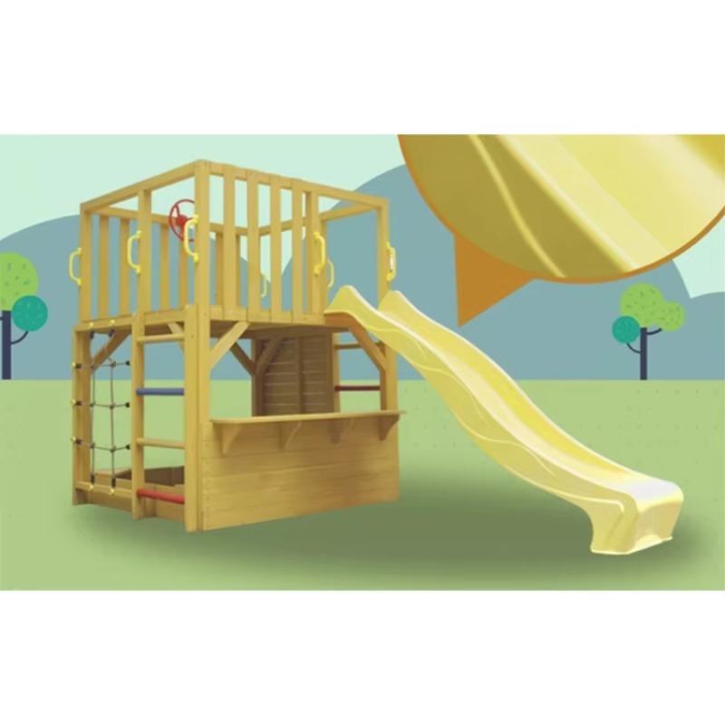 Kids Outdoor Climbing Wall - Kids Wooden Outdoor Cubby House and