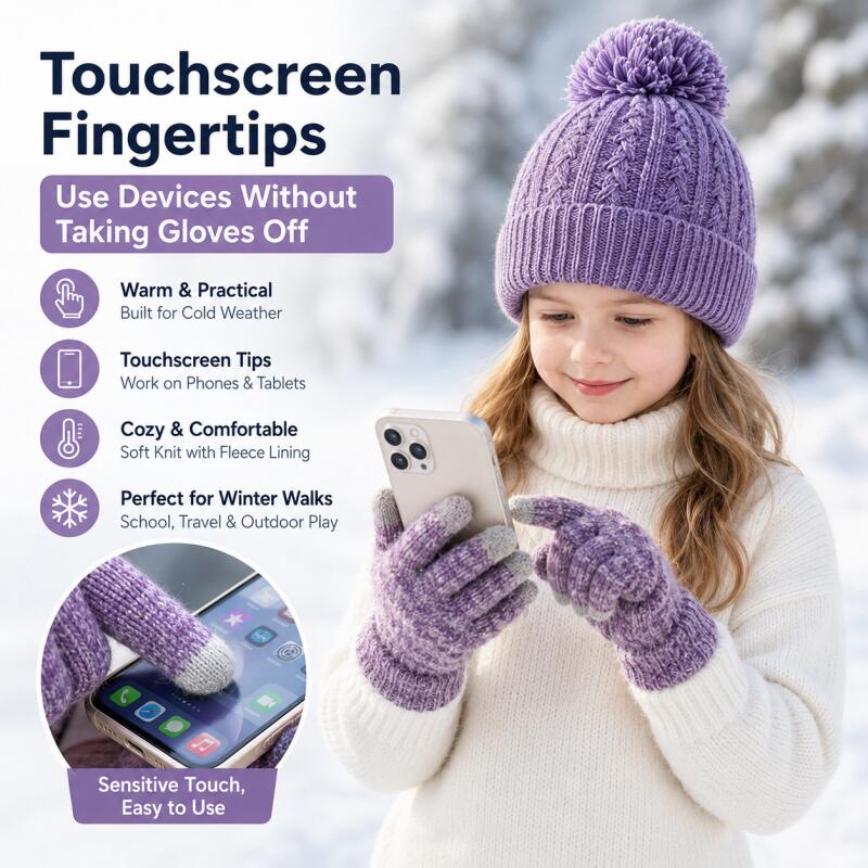 Kids Winter Knit Hat Touchscre - đánh giá và giá Kids Outdoor Gloves