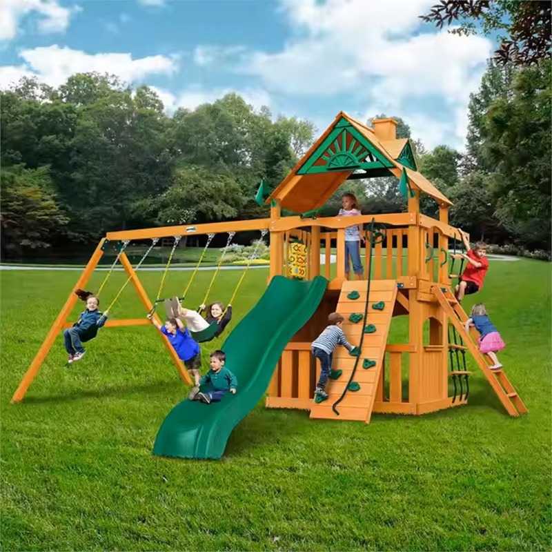 Large Wooden Tower Amusement P - đánh giá và giá Kids Outdoor Wooden Playset