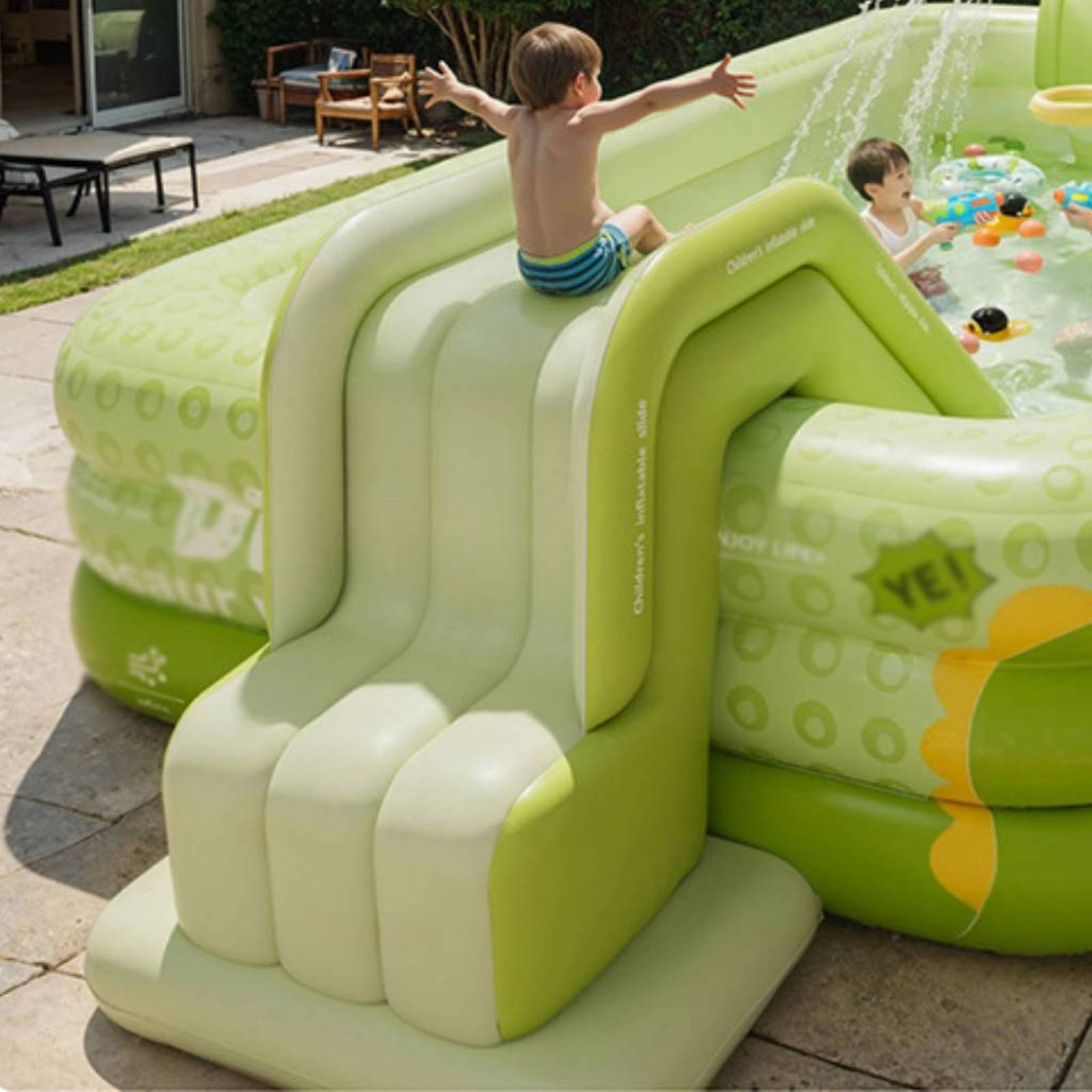 Inflatable Pool Slide Foldable - đánh giá và giá Kids Outdoor Water Park