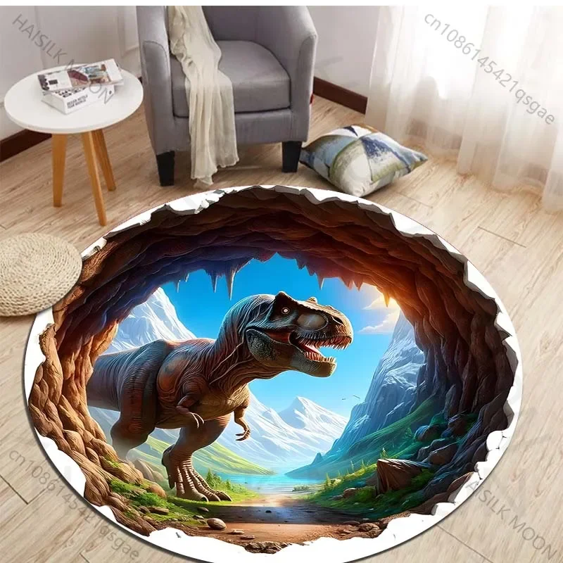 HD 3D Dinosaur Print Round Rug - đánh giá và giá Kids Outdoor Mat Waterproof
