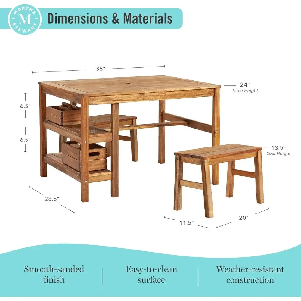 Kids Outdoor Crat Table and 2  - đánh giá và giá Kids Outdoor Wooden Playset