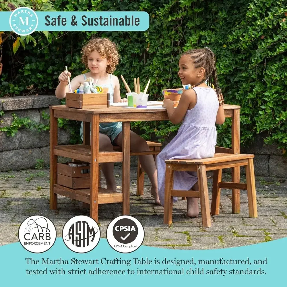 Kids Outdoor Crat Table and 2  - đánh giá và giá Kids Outdoor Wooden Playset