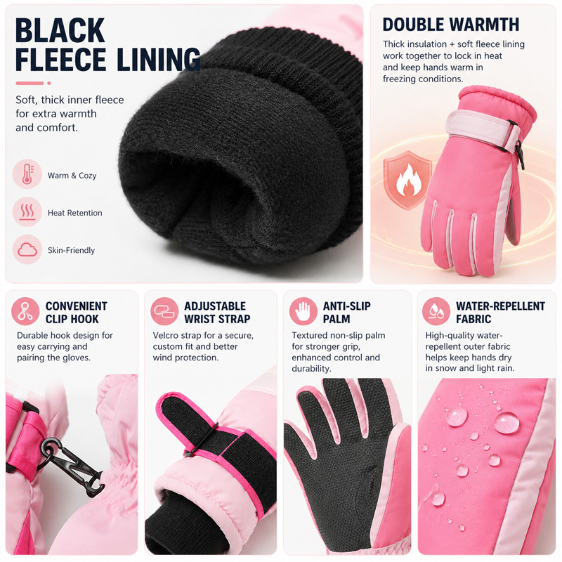 Kids Winter Ski Gloves Waterpr - đánh giá và giá Kids Outdoor Gloves