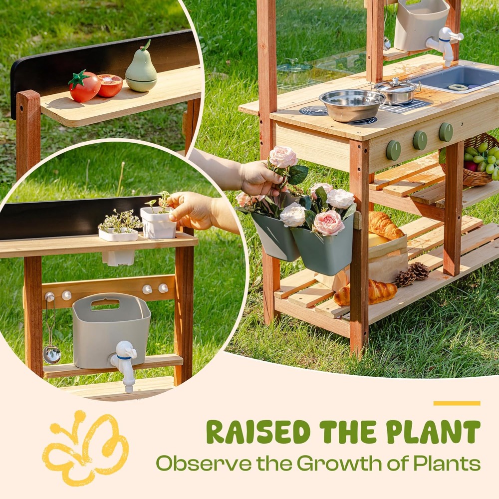US Shipping Wooden Mud Kitchen - đánh giá và giá Kids Outdoor Wooden Playset