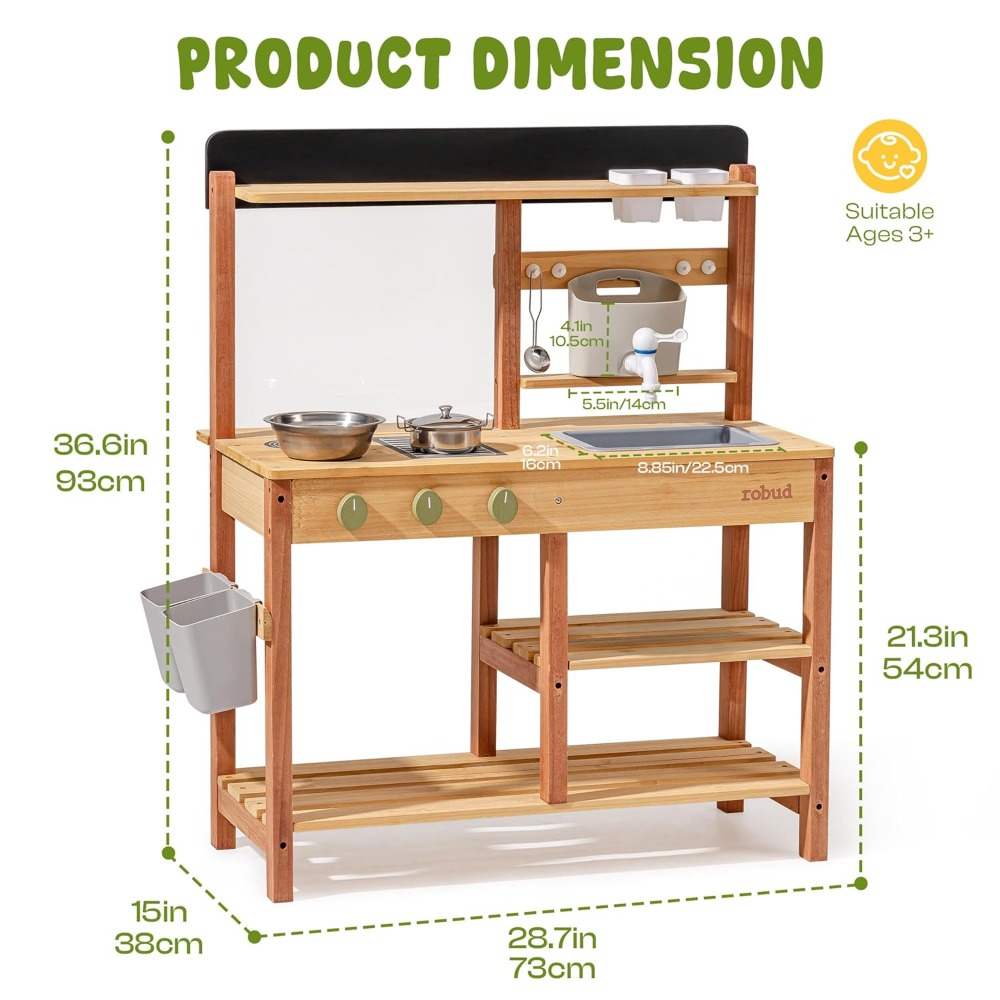 US Shipping Wooden Mud Kitchen - đánh giá và giá Kids Outdoor Wooden Playset