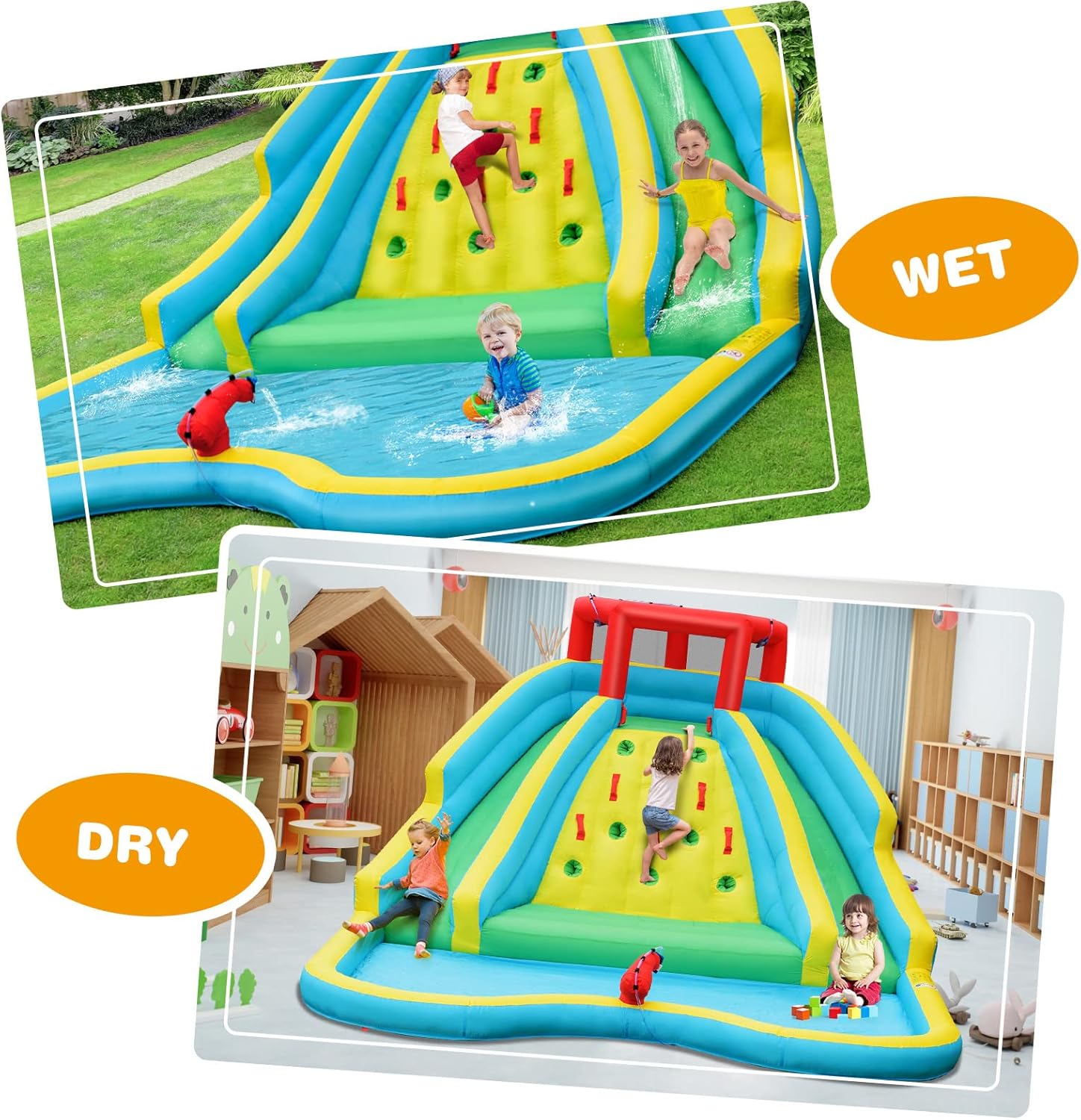 Giant Inflatable Water Slide f - đánh giá và giá Kids Outdoor Climbing Wall