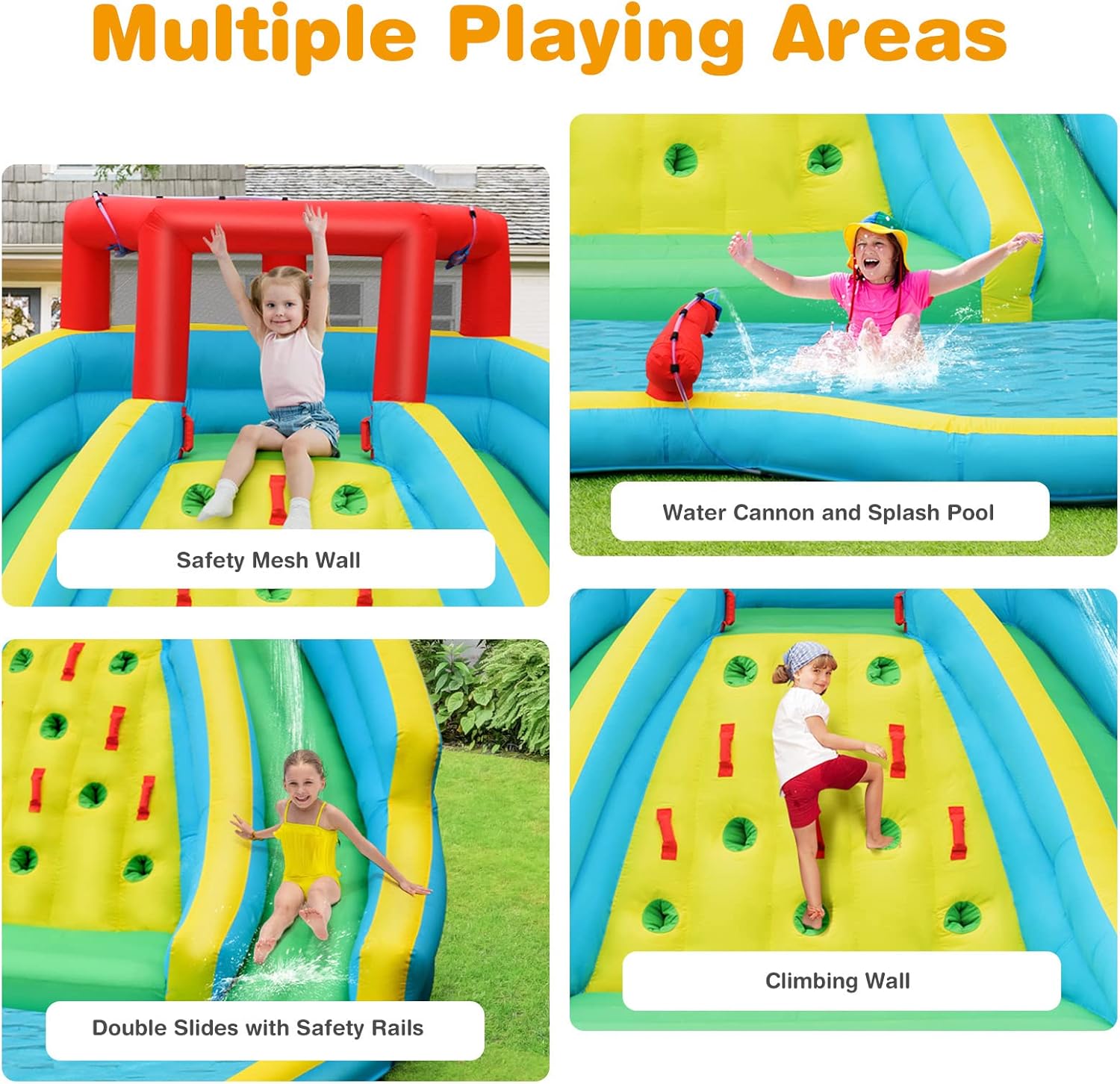 Giant Inflatable Water Slide f - đánh giá và giá Kids Outdoor Climbing Wall