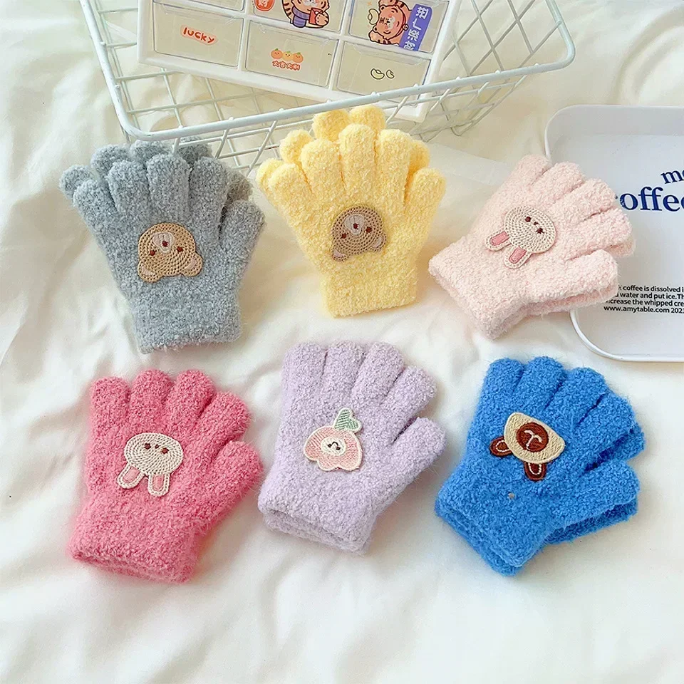 Winter Knitted Gloves Cartoon  - đánh giá và giá Kids Outdoor Gloves