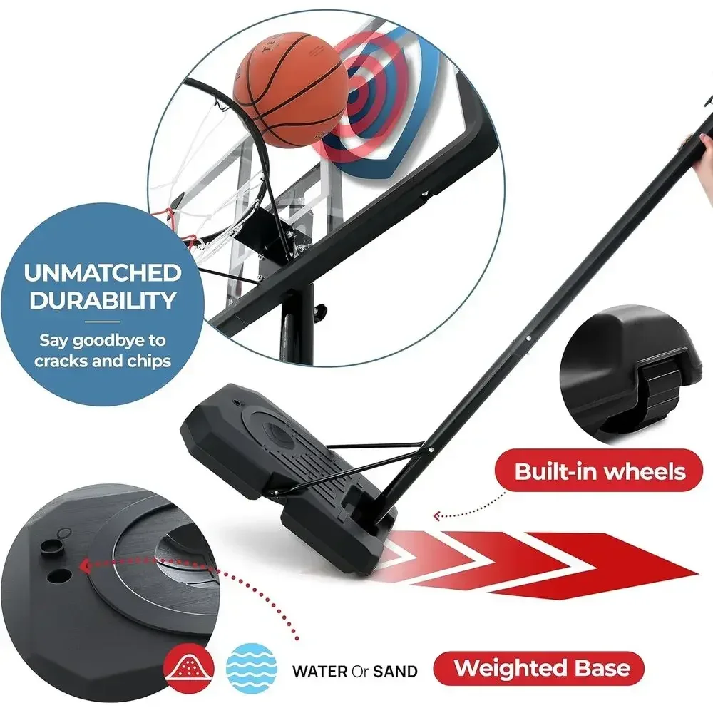 Adjustable 44 Shatterproof Bas - đánh giá và giá Basketball Hoop Outdoor
