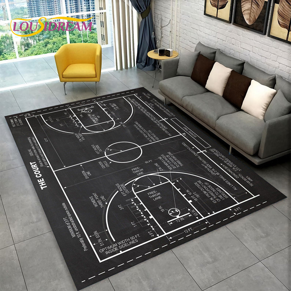 3D Basketball Cour Cartoon Are - đánh giá và giá Kids Outdoor Mat Waterproof