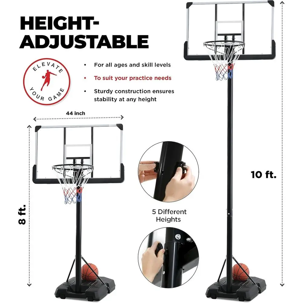 Adjustable 44 Shatterproof Bas - đánh giá và giá Basketball Hoop Outdoor